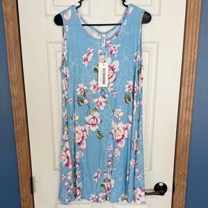 Vision Women's Blue Floral Midi Dress